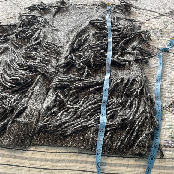 Dex Charcoal Gray Fringe Sleeveless Knit Vest - Picture 8 of 13